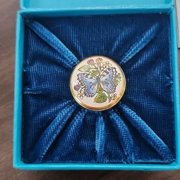 Bilston & Battersea Enamels Antique Butterfly Box-Pristine Condition